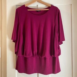 Tuck in -- Lane Bryant Fuchsia Pink Work Blouse -- 18/20